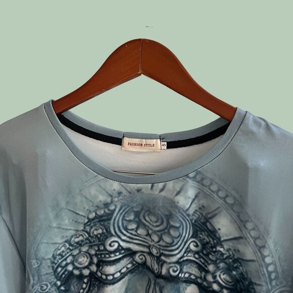 Elephant God Shirt Youth Size 5 Green All Over Print Short Sleeve Girls - Picture 5 of 10